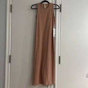 NWT LULULEMON SIZE 4 All Aligned MIDI Dress in nude. Never worn.